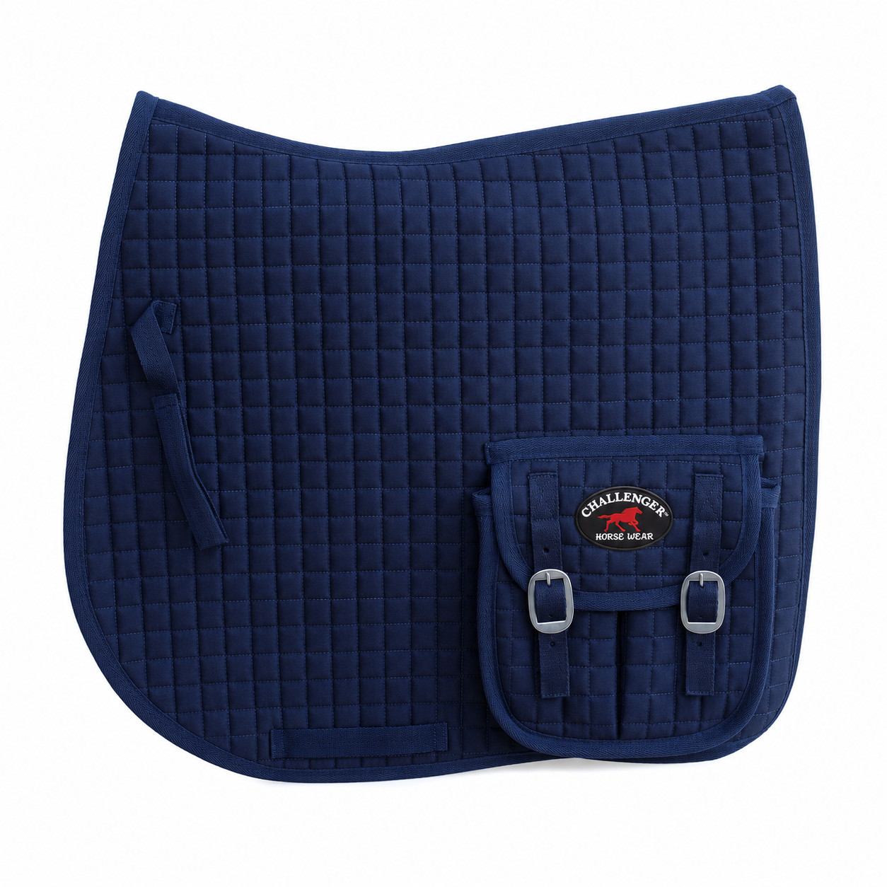 Horse English Quilted All-Purpose Saddle Pad w/ Pockets Navy 7282