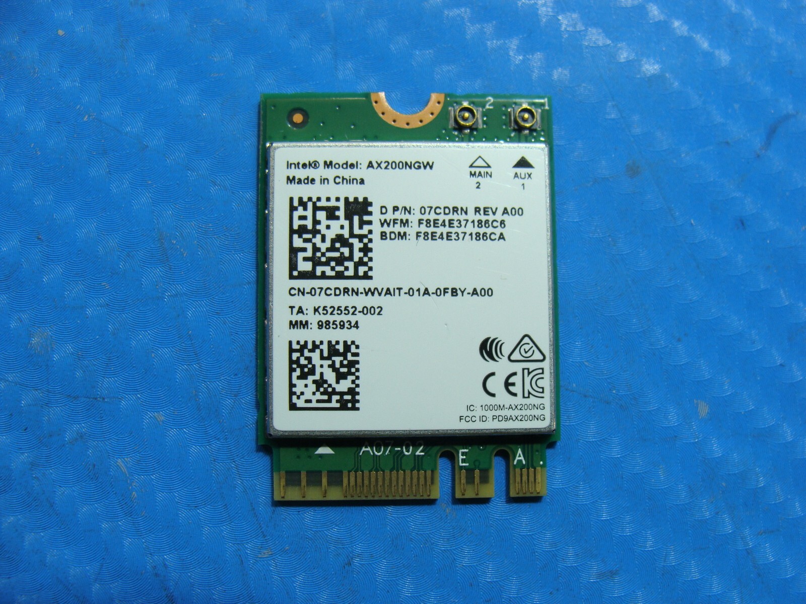 Dell Latitude 7400 14" Genuine Wireless WiFi Card AX200NGW 7CDRN