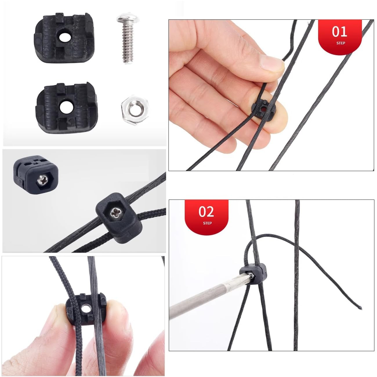 2 Pack Drop Away Arrow Rest String Clamp Buckle Fastener Clip Bowstring Adjus...