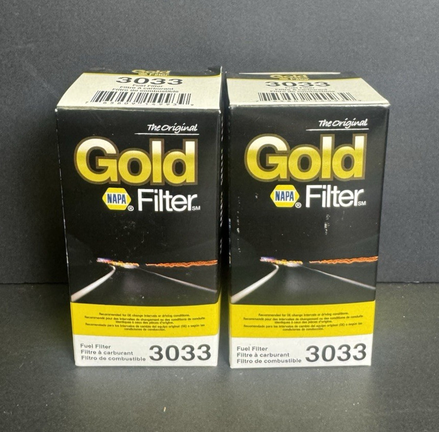 NAPA Gold 3033 Fuel Filter OEM Replacement Gas Filter NEW Lot of 2