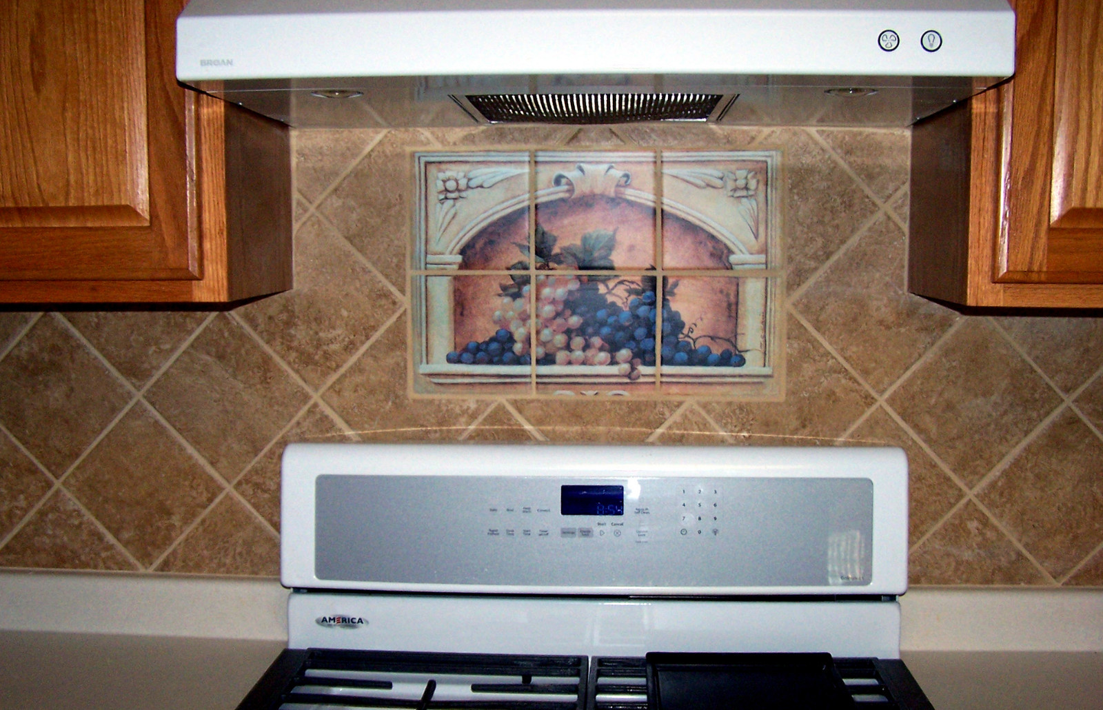 24 x 18 Mural Tumbled Marble Grape Backsplash Tile #110