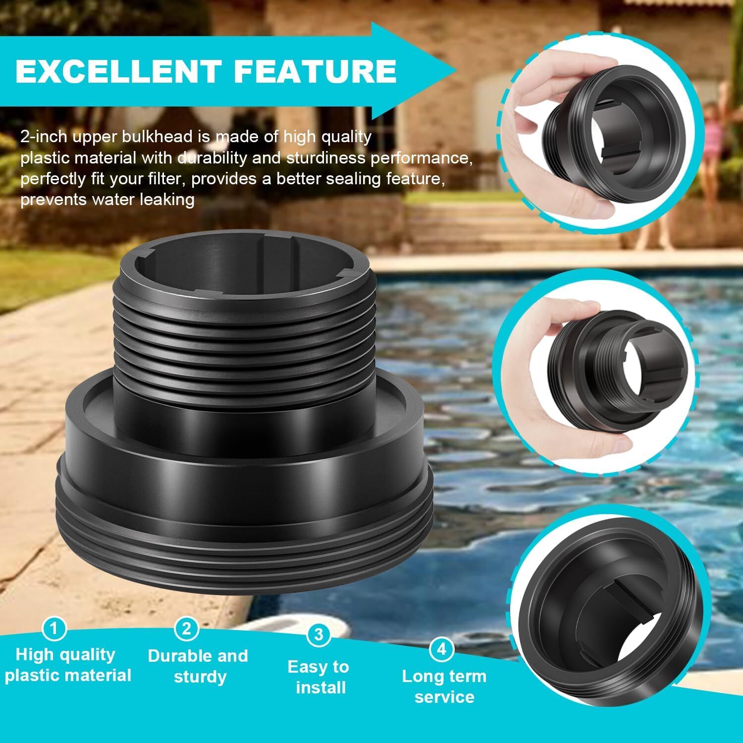 Replace Part for Pentair 194801 2-Inch Bulkhead Replacement Pool and Spa Filter