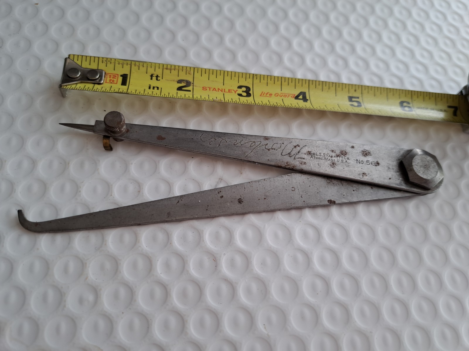 STARRETT NO. 563 6" FIRM JOINT HERMAPHRODITE CALIPER. Used