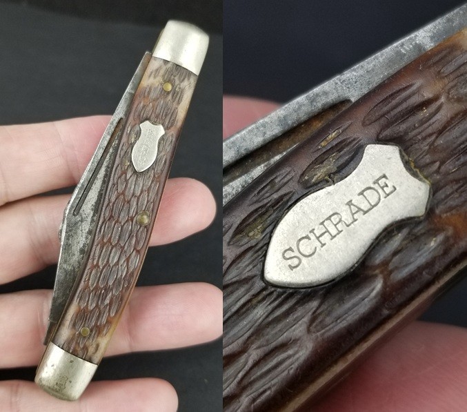 Vintage Schrade USA 881 pocket knife stockman 3 7/8"