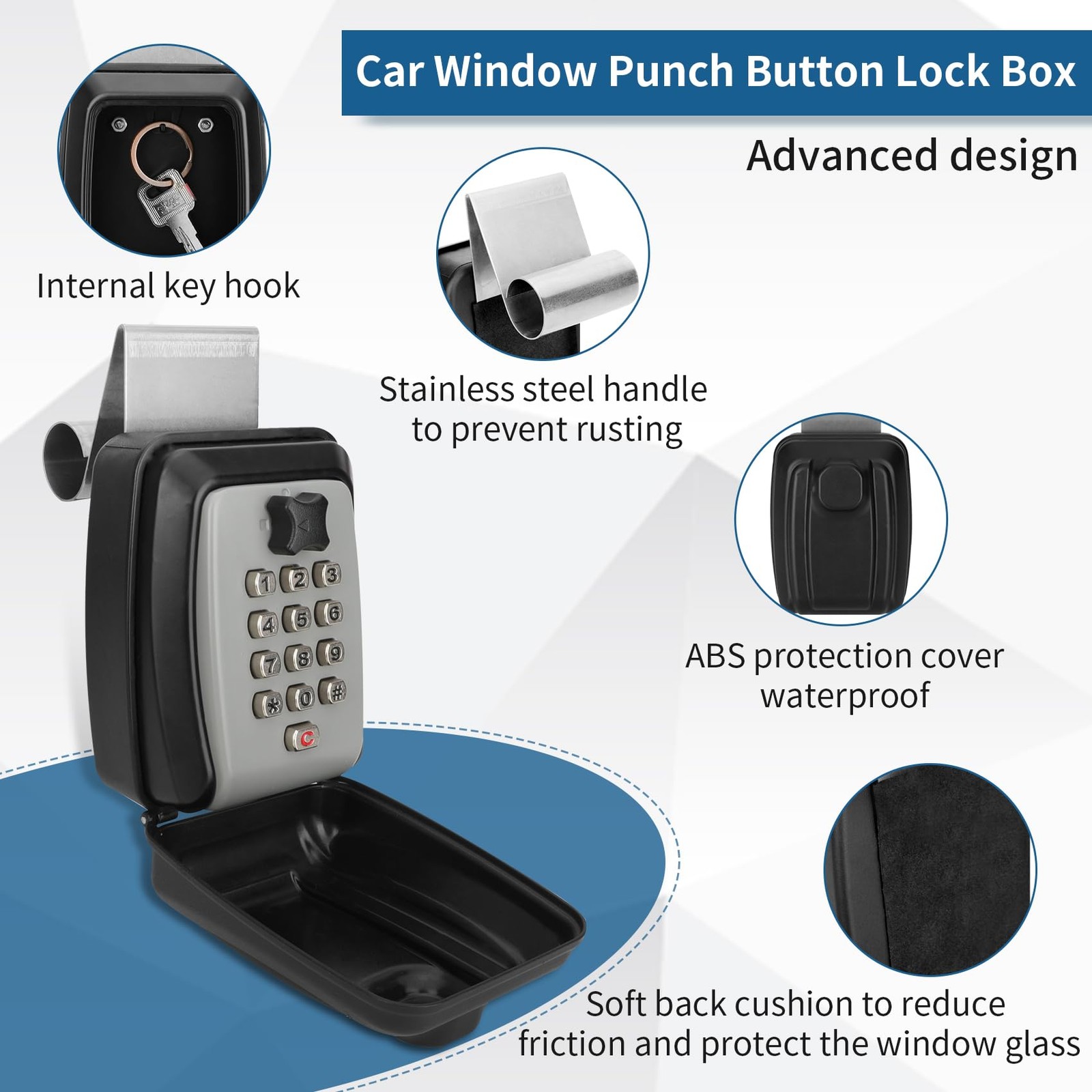 Upgrade SL-591 Car Window Lock Box for Turo, Car Key Lock Box, Car Window