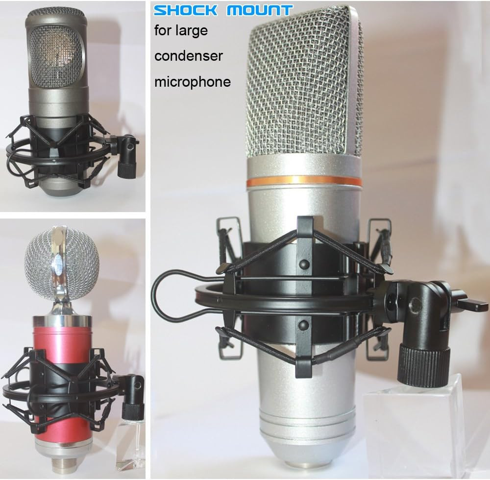 Black Universal Microphone Shock Mount for Large Diameter Diameter 48-51Mm Conde
