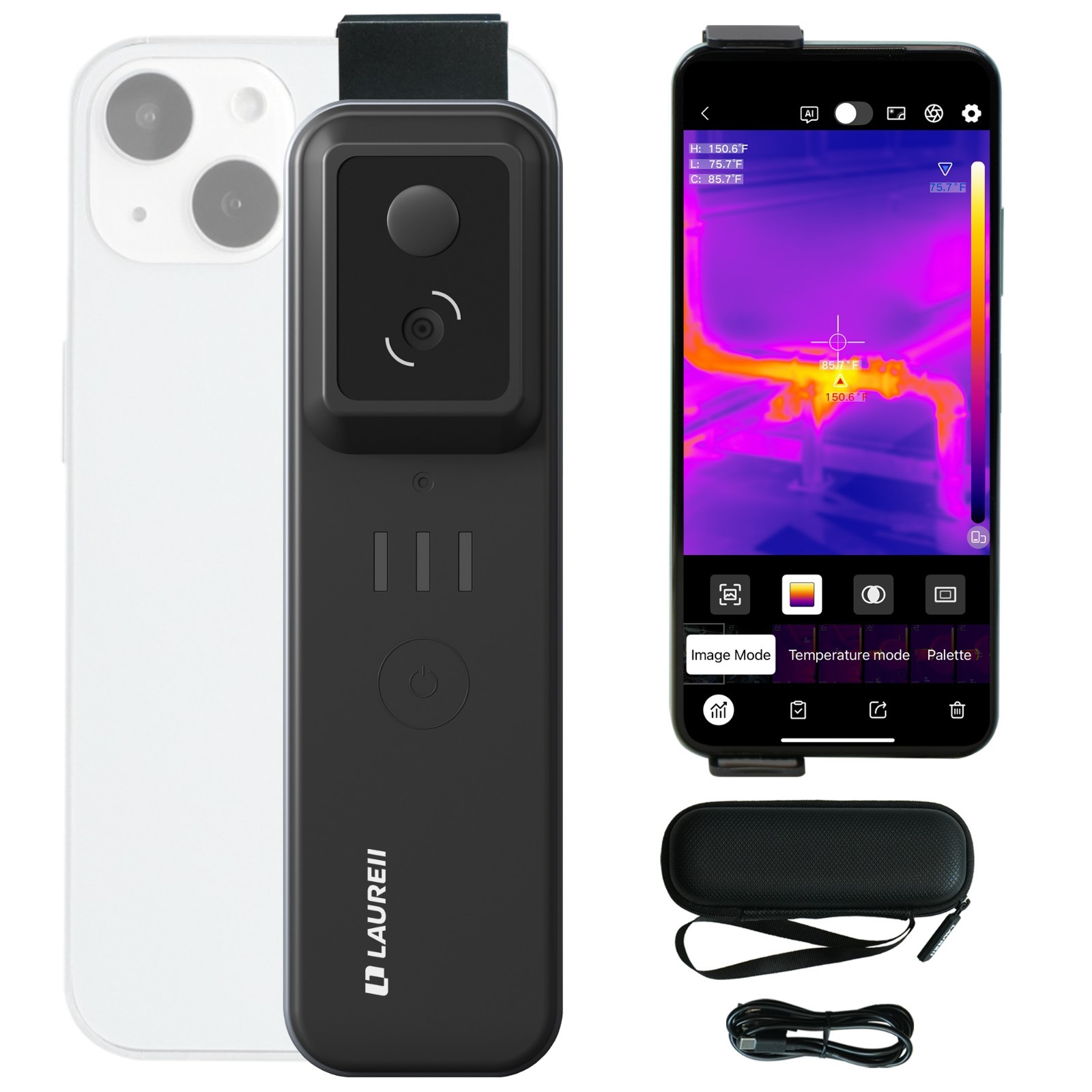 LAUREII Thermal Camera for Android & iOS IR Resolution Wireless TISR 512*384
