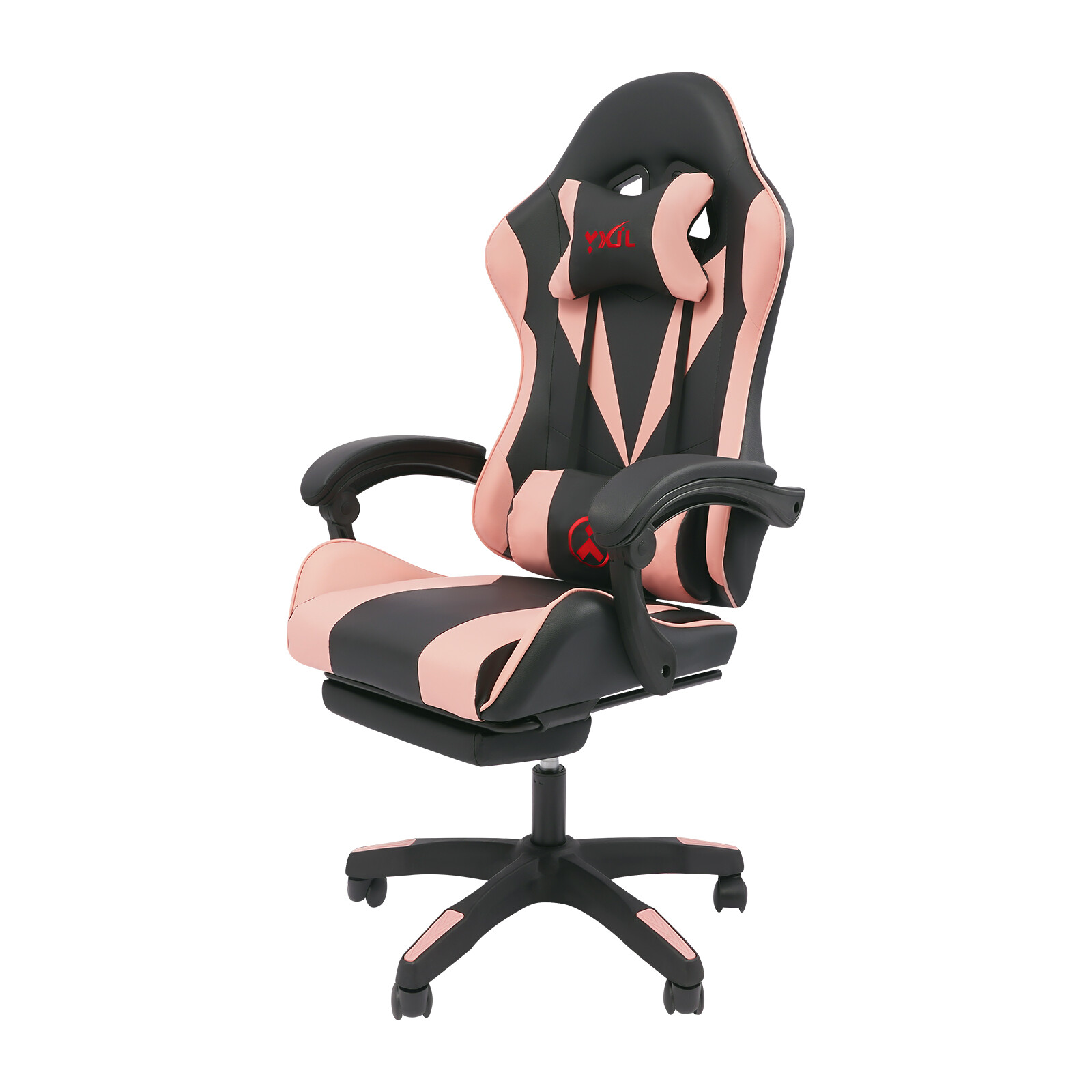Pink Gaming Chair Adjustable Swivel Task Chair Ergonomic Computer Chair w/ Wheel