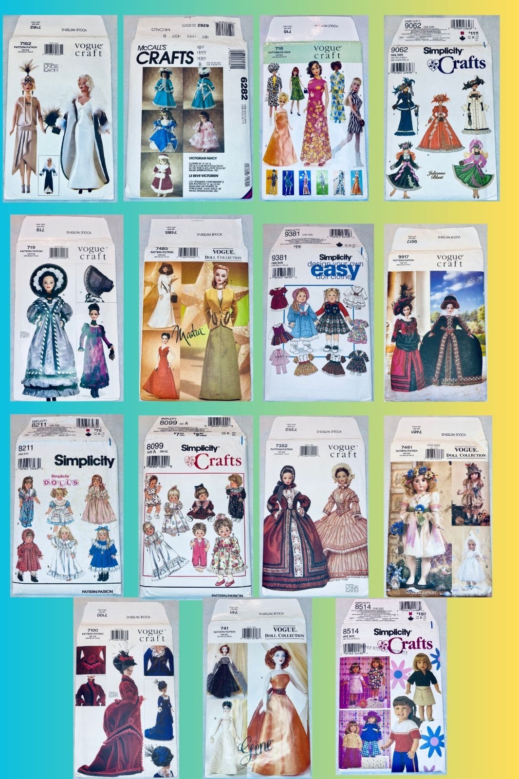 DOLL CLOTHING-UNCUT-11 1/2 “, 18 “ And Other Dolls-You Pick!