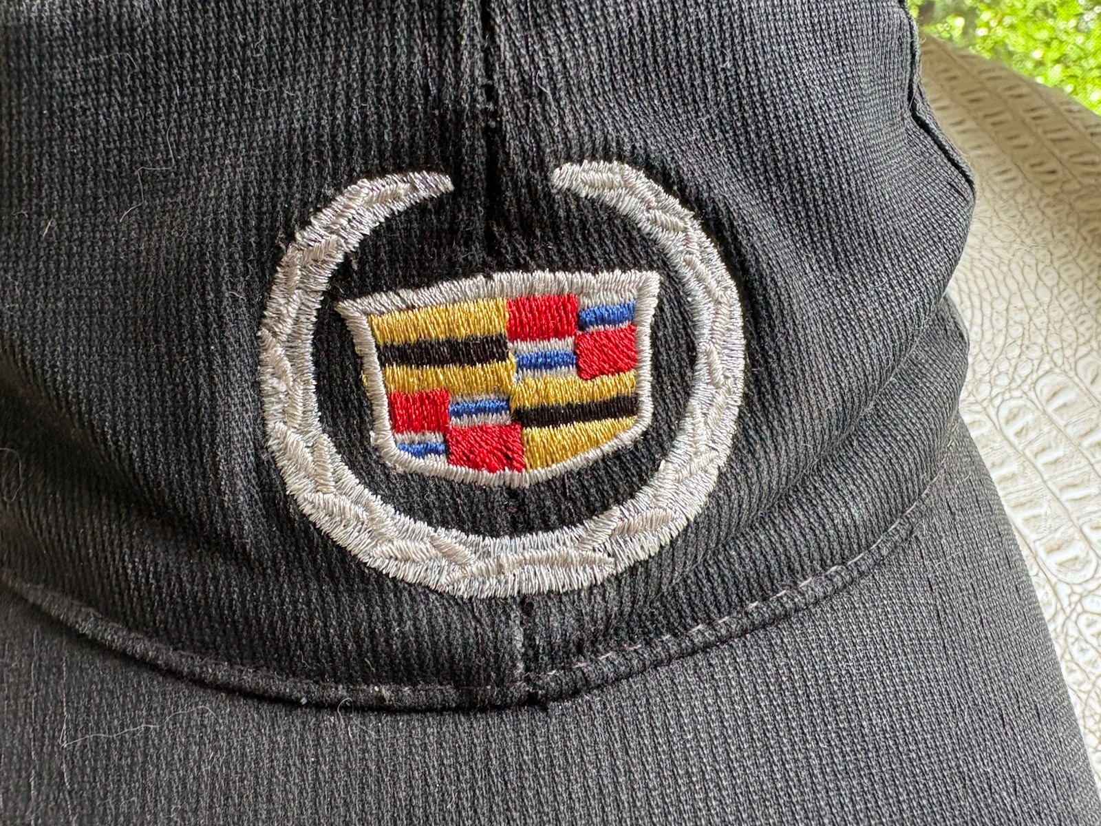 Cadillac Hat Cap Unisex Strapback Black Corduroy Cotton Embroidered Logos