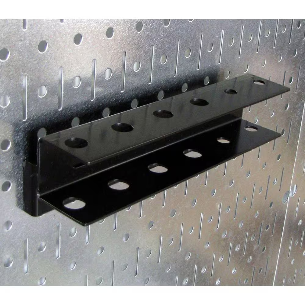 1 In. Vertical Black Slotted Metal Pegboard Workstation Accessory Kit