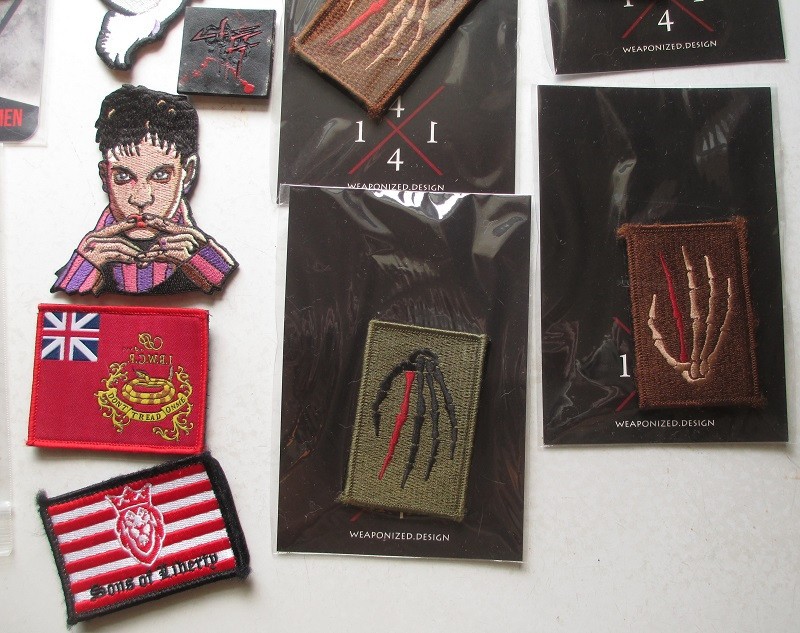 56 ASSORTED EDC MORALE PATCHES EMBROIDERED, PVC LASER CUT & PRINT HOOK & LOOP