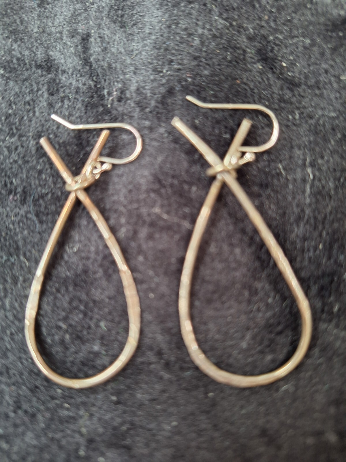 Pounded sterling silver teardrop earrings