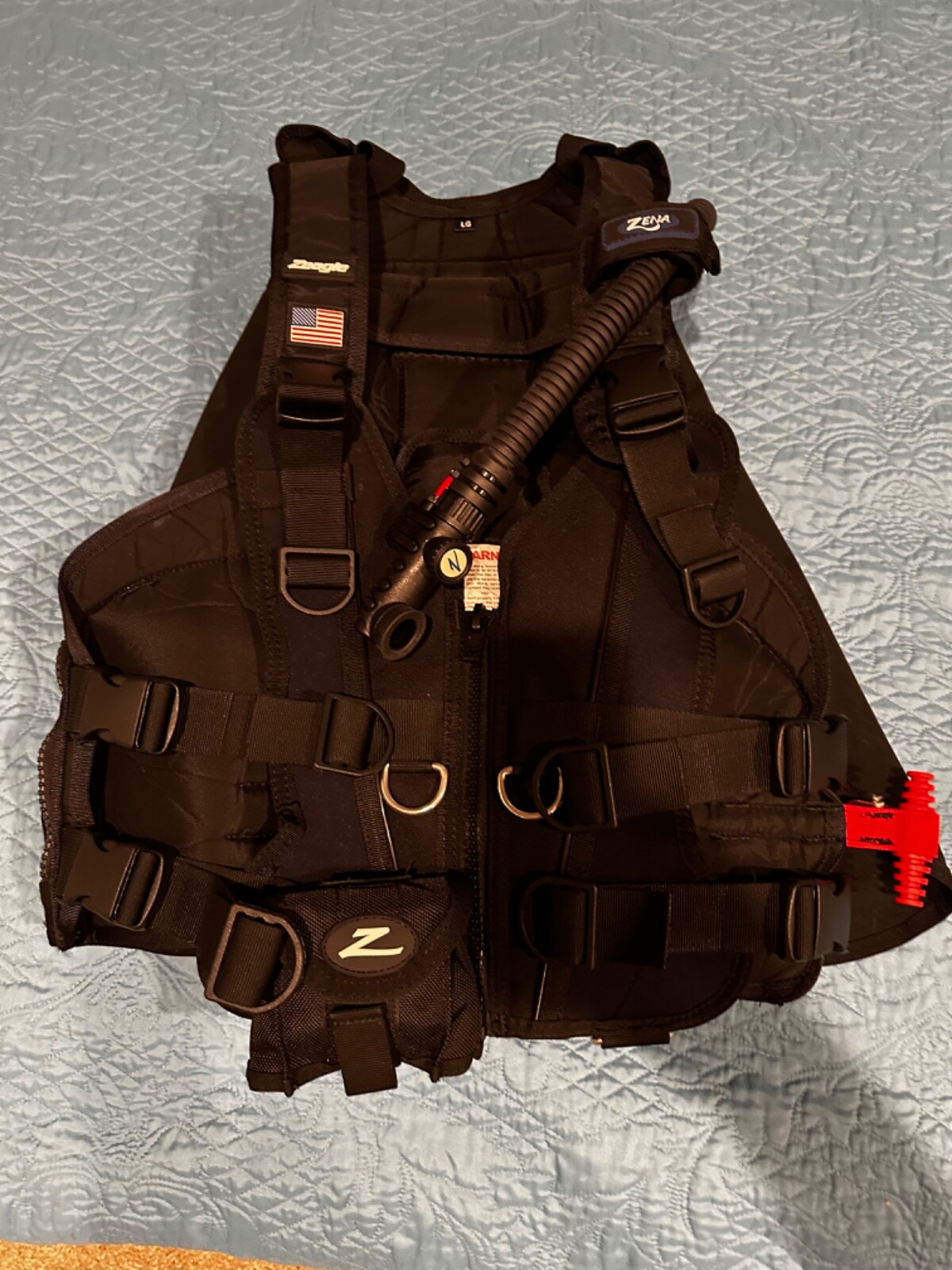 Zeagle Zena BCD XL with Inflator, Hose, and RE Valve - Back Inflate (7401RK-XL)