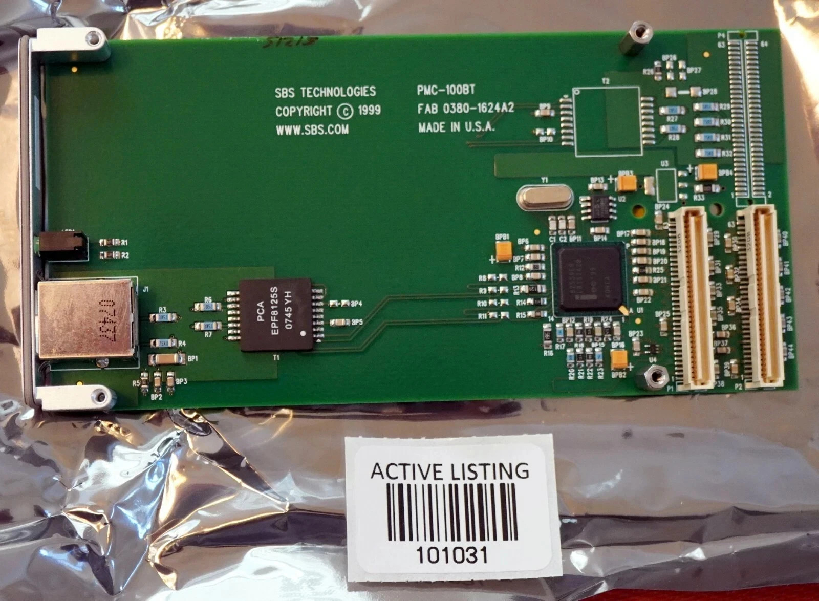 SBS 91916241 Single Fast Ethernet Interface PMC Module PMC-100BT-FP