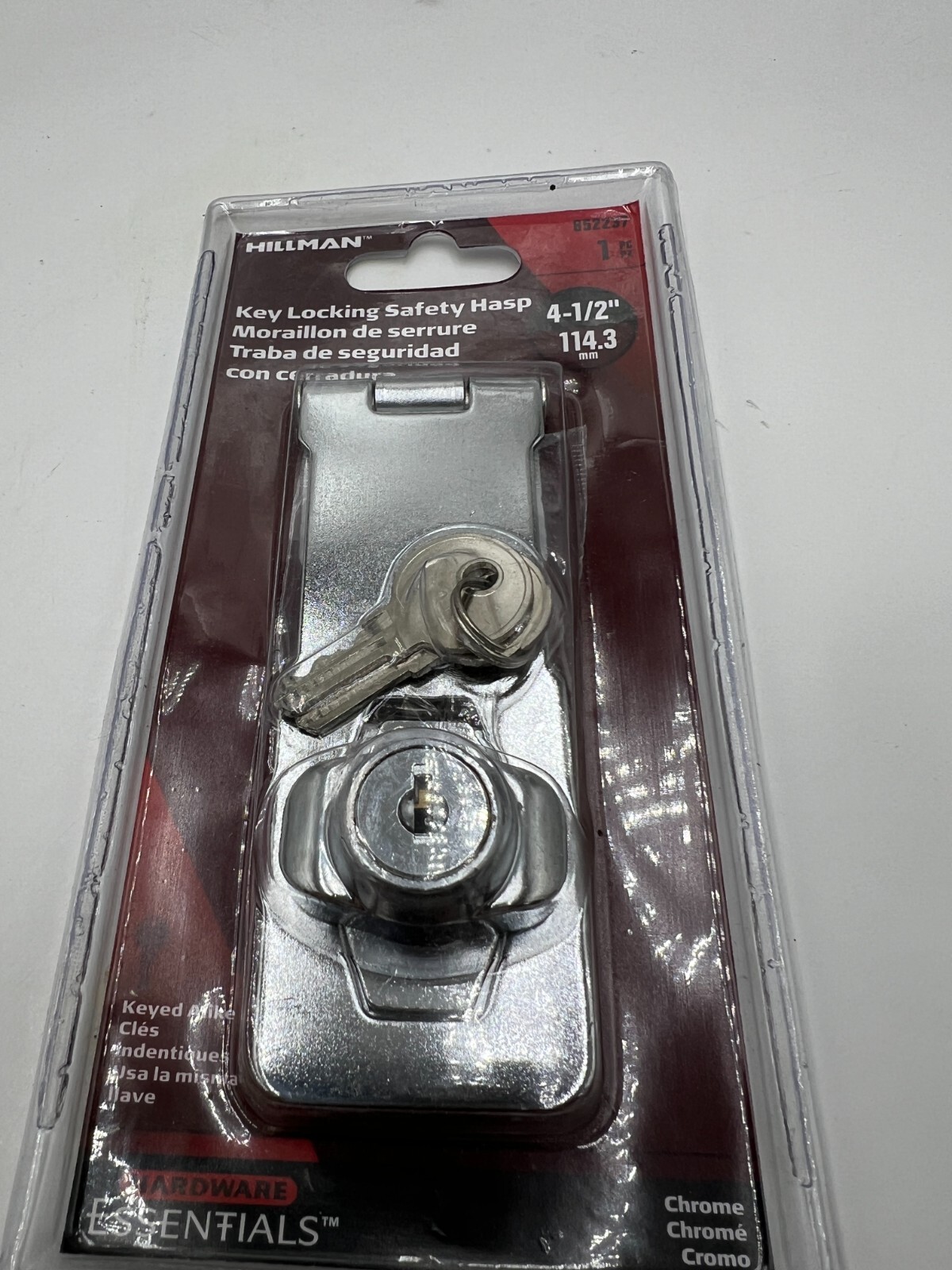 Hillman Hardware Essentials 4-1/2" Key Locking Safety Hasp 852237