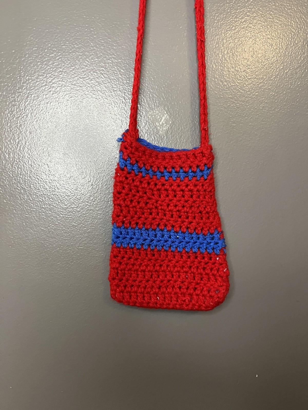 Handmade Crochet Shoulder Bag Womens Small Crossbody Purse Striped Unique Gift