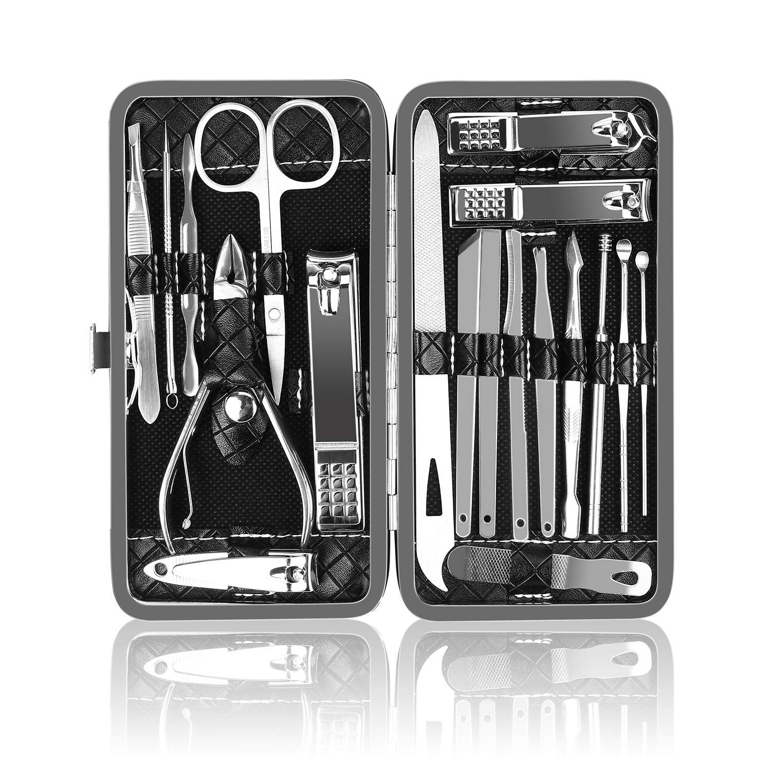 OKOM 19PCS Nail Clipper Set - Professional Manicure Large (Pack of 1), Silver