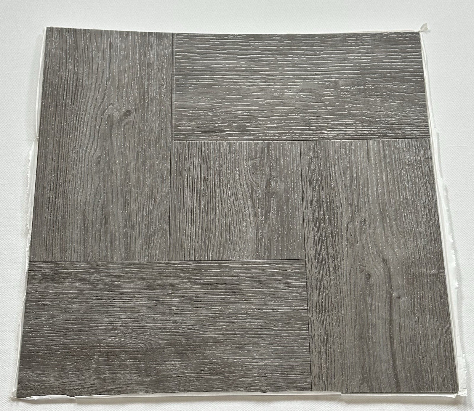 10 Pieces Vinyl Floor, Peel And Stick, 12X 12X 0.08In each piece,Color Gray Wood