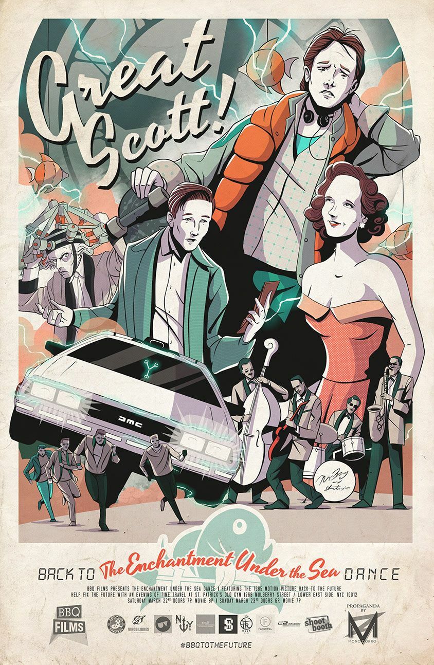1985 Back To The Future Alternate Movie Poster/Print Hill Valley High McFly