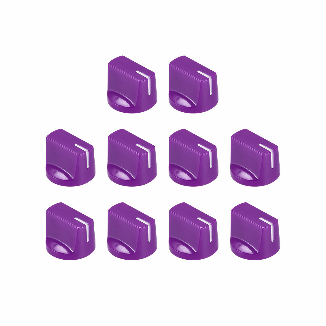 10Pcs 6.4mm Shaft Hole Pedal Knobs Pointer Control Knobs with Set Screw Purple