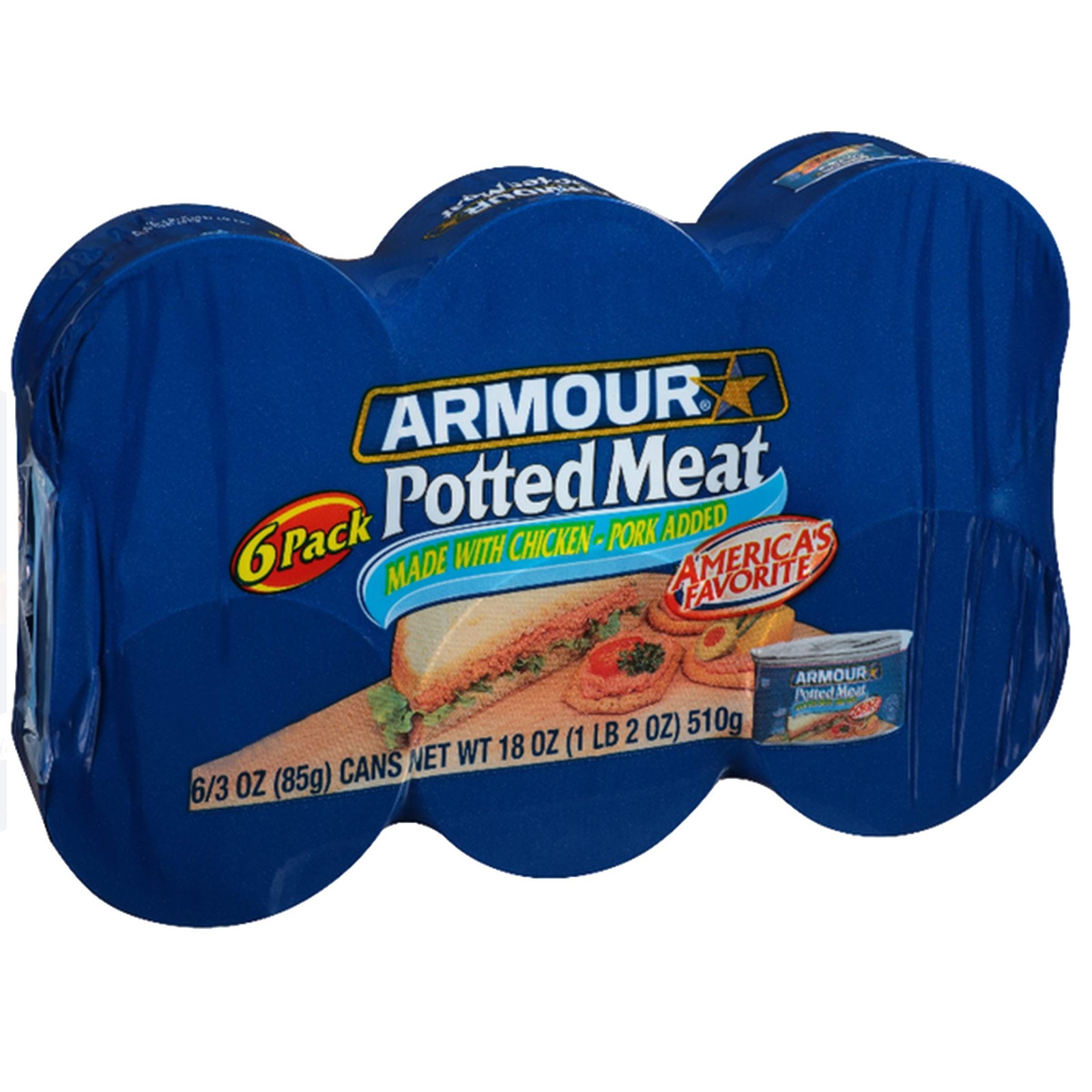 Armour Star Potted Meat, 18 oz 3 Ounce (Pack of 6)