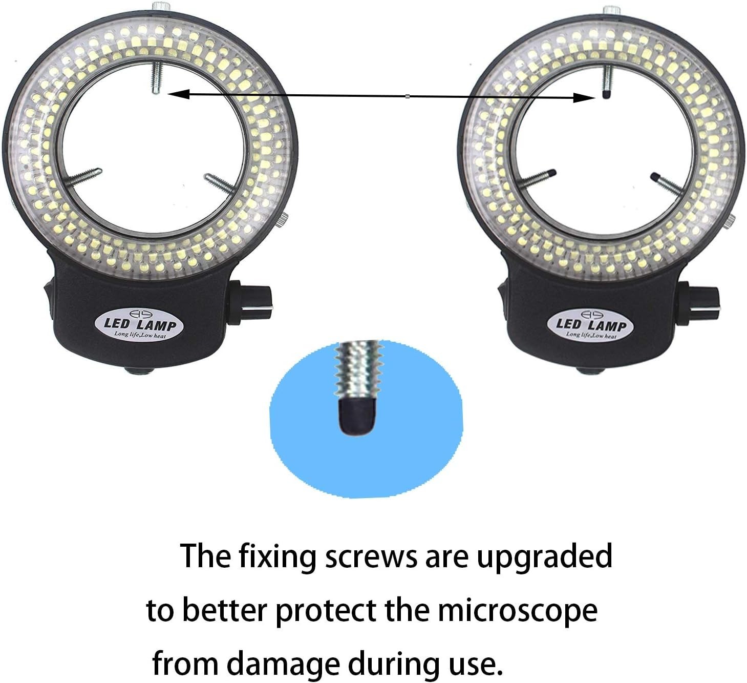 LED-144-ZK Black Adjustable 144 LED Ring Light Illuminator for Stereo Microsc...