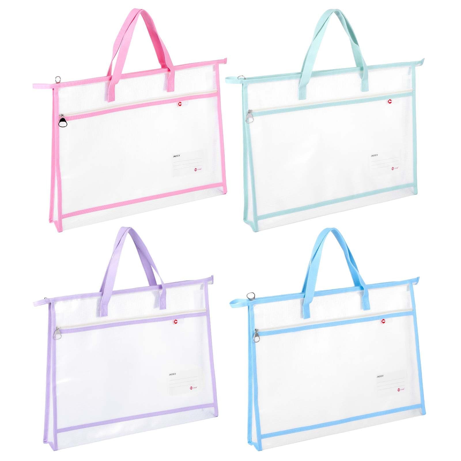 4 Pcs A3 Project Bag for Quilting Craft Storage 4 Pcs, Multicolor