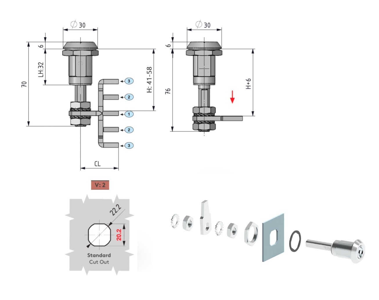 Quarter Turn Compression Lock Double Bit # 040.2.1.1.15.00.002