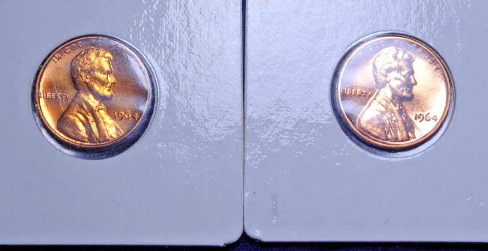 TWO 1964 LINCOLN CENT PENNY (PROOF) BU+ UNCIRCULATED "U-GRADE" SUPER NICE COINS
