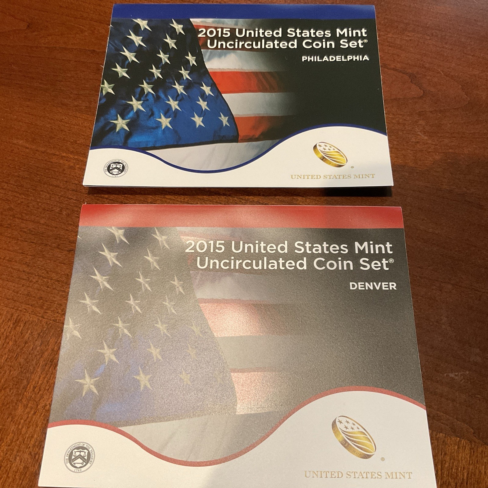 2015 2 US Mint Uncirculated Sets - Philadelphia and Denver - 14 Coins Each Set