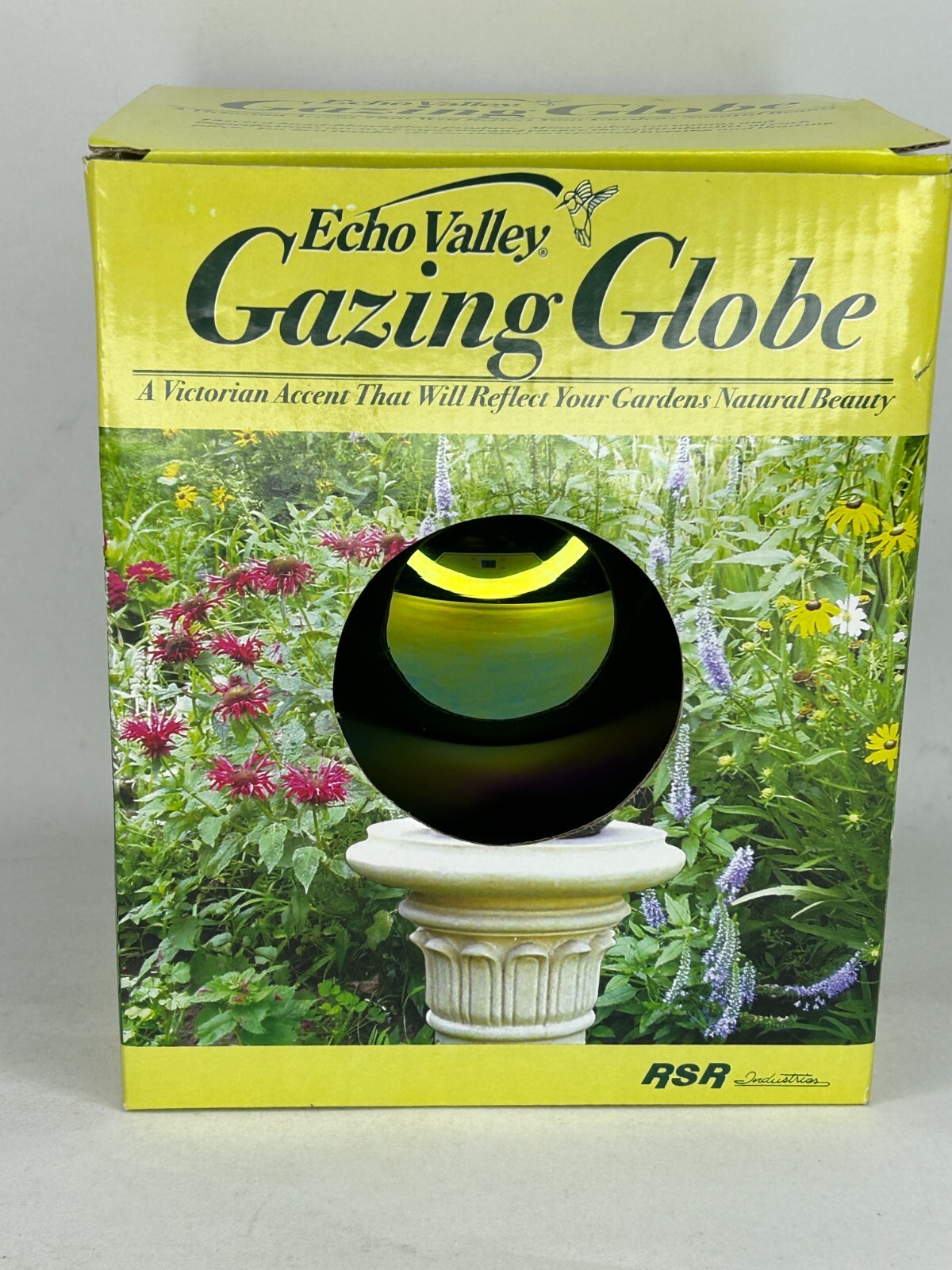 Echo Valley 6" IRIDESCENT Rainbow Green Art Glass GAZING GLOBE Arcoiris Ball MIB