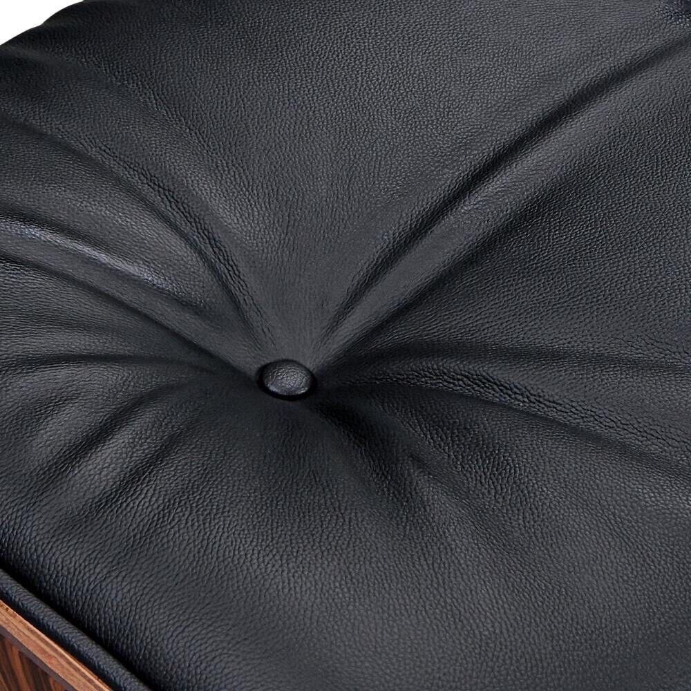 Lounge Chair and Ottoman Set Swivel Armchair Real Leather Walnut Rosewood