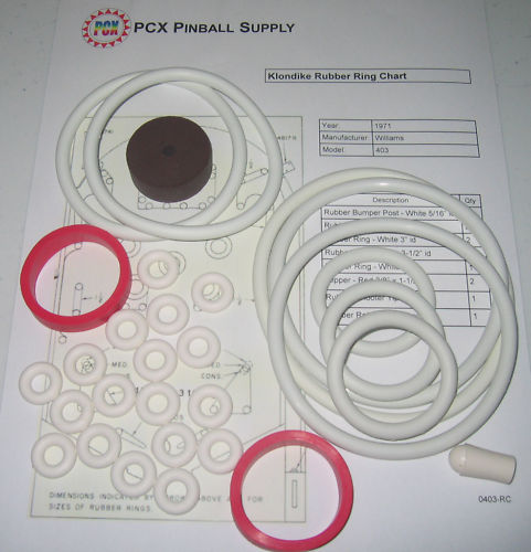 1971 Williams Klondike Pinball Rubber Ring Kit