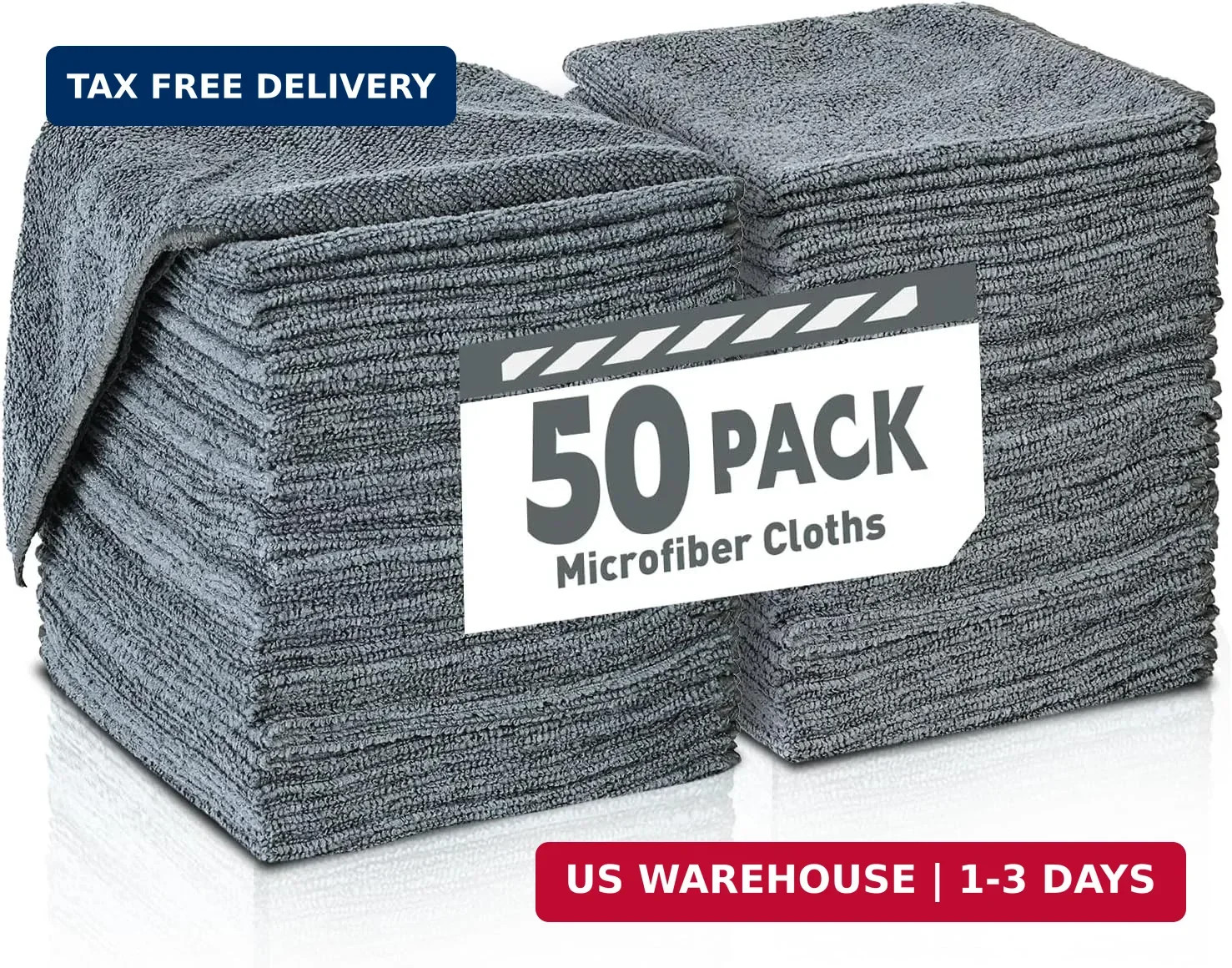 Gray Microfiber Cleaning Cloths Bulk Pack-50 Pack, Microfiber Towels Bulk towel