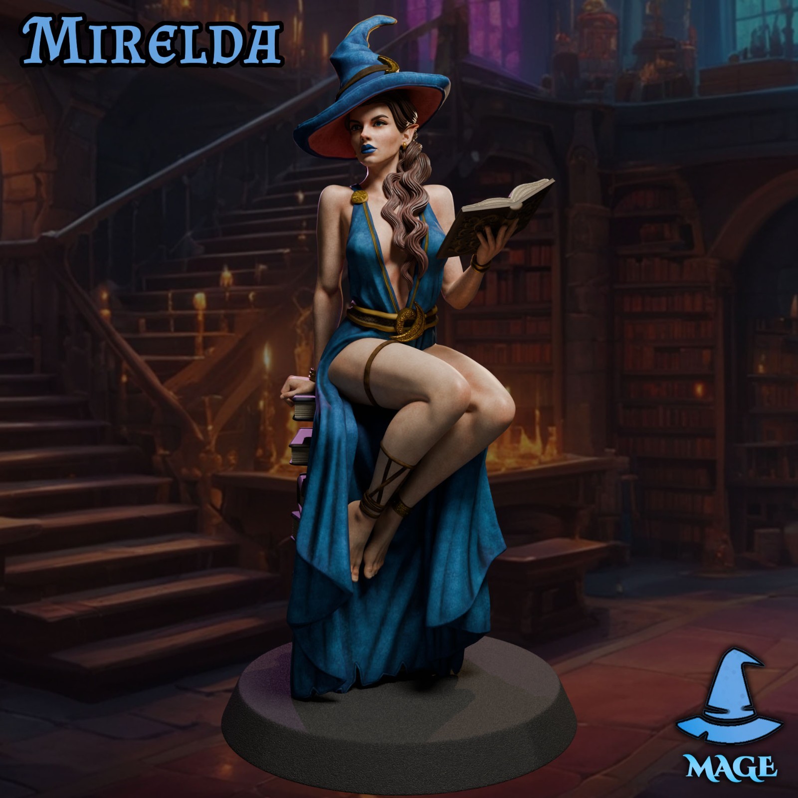 Dungeons & Dragons Playable Character - Female Human Mirelda - Sorcerer, Warlock