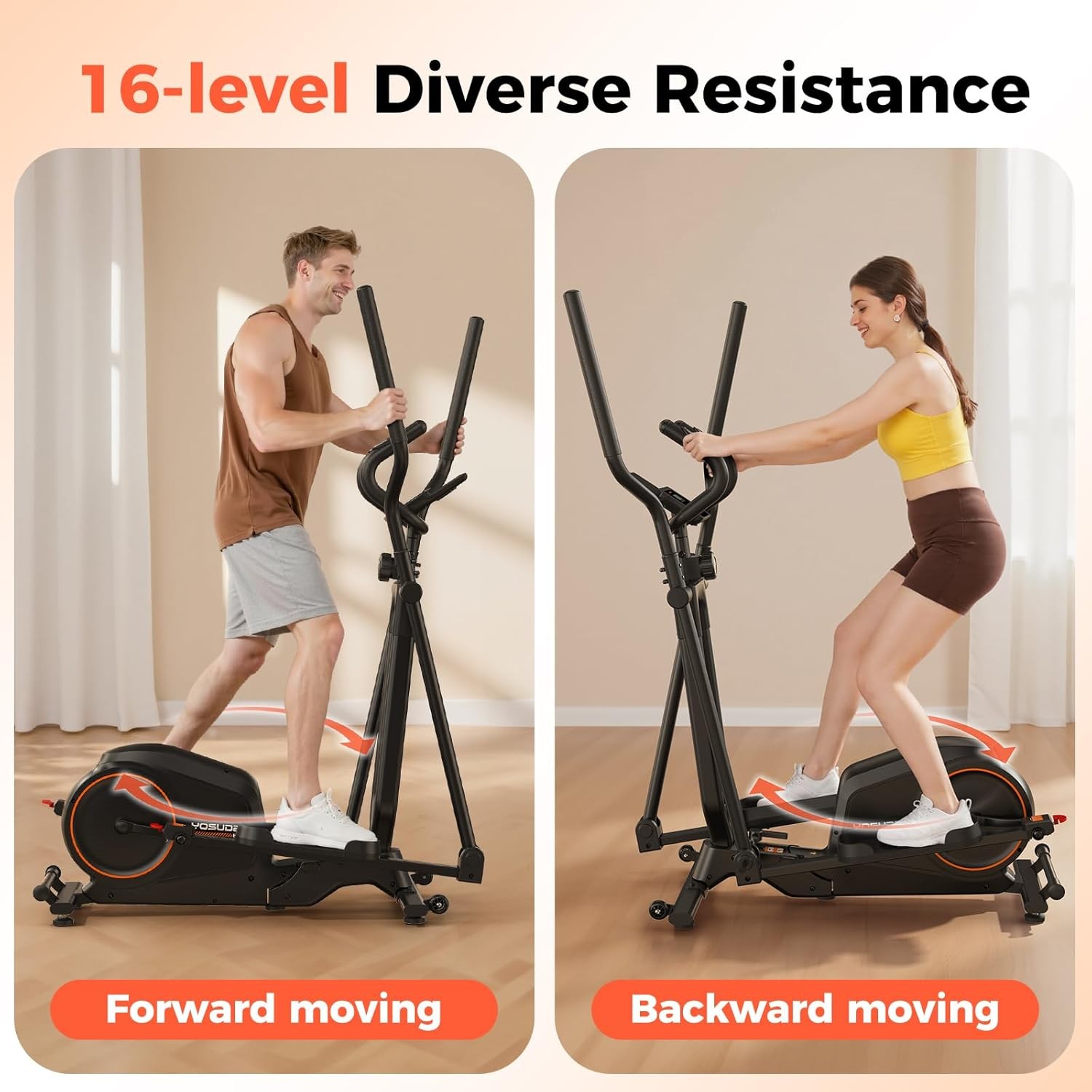 Elliptical Machine Elliptical Exercise Machine with 16-Level Resistance For Home