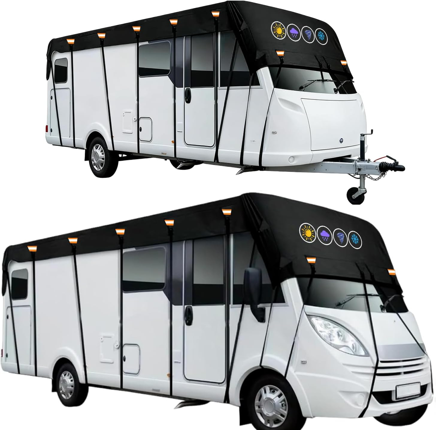 600D Rv Roof Cover Waterproof, Camper Roof Cover Wind, Rain and Snow Proof Pop u