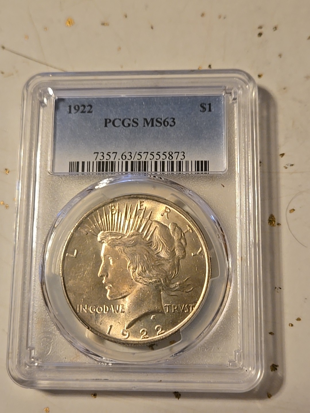 1922 $1 Peace Silver Dollar PCGS MS63