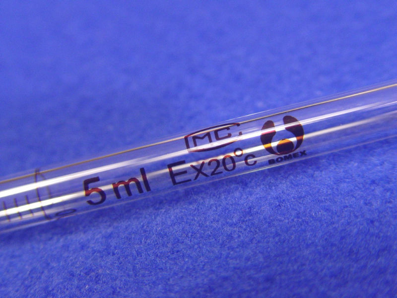 5ml Bomex Reusable SEROLOGICAL Pipets Class A lot of 10