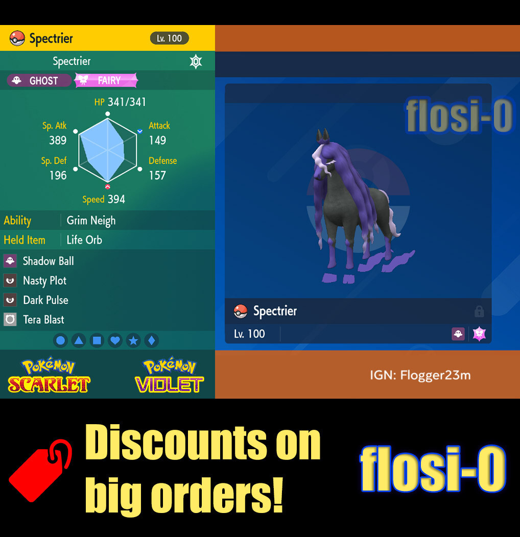 6IV Spectrier Pokemon Scarlet and Violet