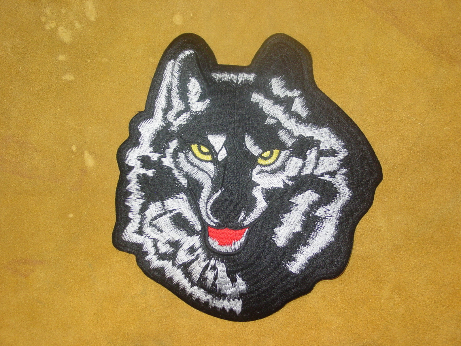 Black Wolf Patch jacket ,Vest Large 8" X 9"