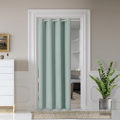 Door Curtains for Doorway Privacy Grommet 25"W x 40"L (Pack of 1) Sage Green