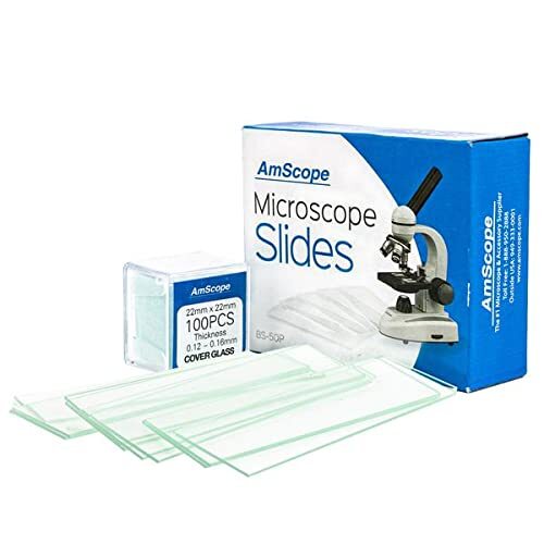 50 Blank Glass Microscope Slides & 100 Cover Slips for Experiments and Analysis