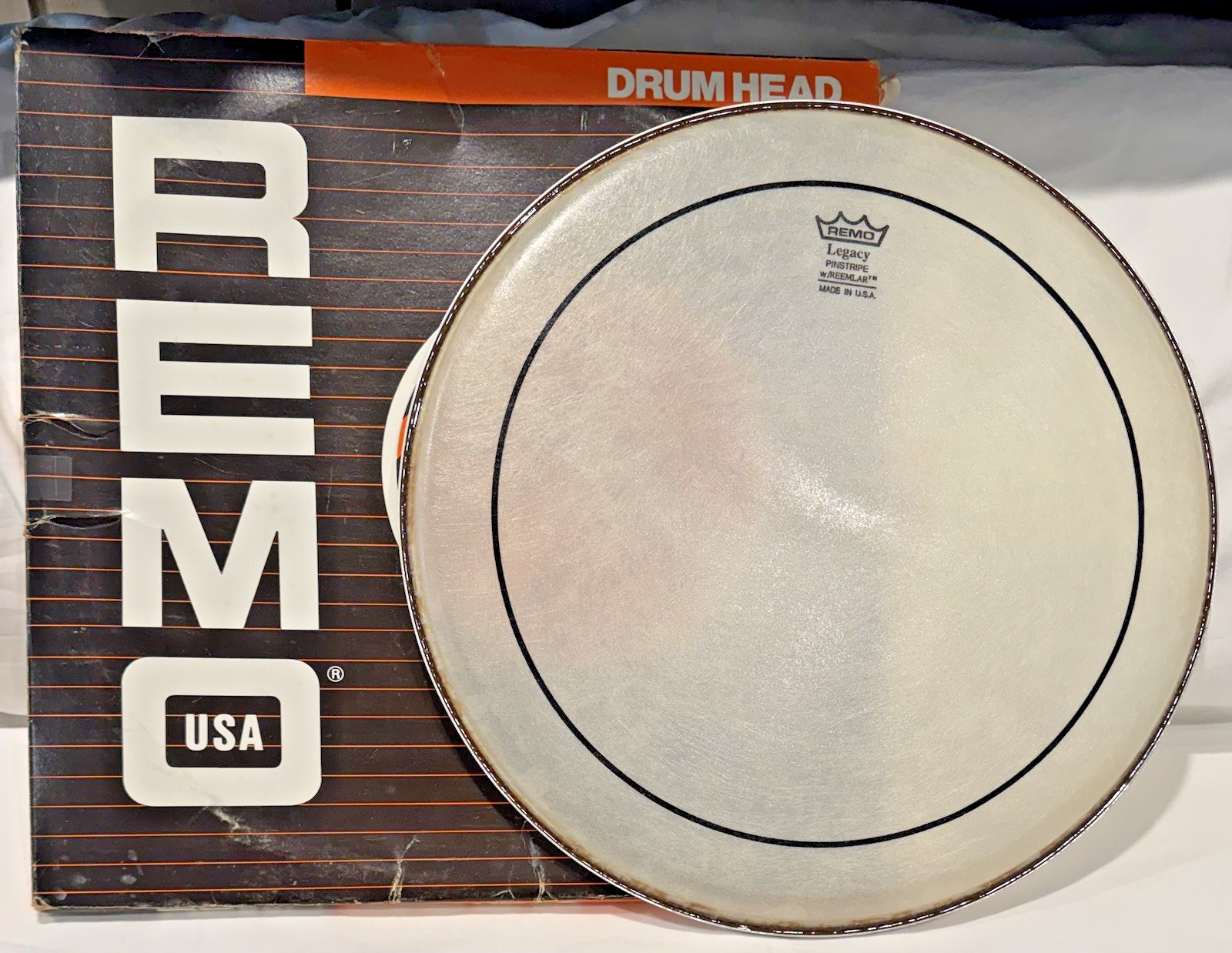 NOS Remo Legacy Pinstripe 14" Drum Head - Vintage  1980's - Mint