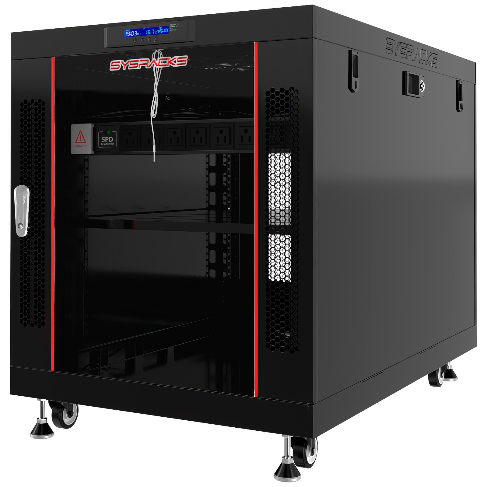12U 35" Deep Server Rack Cabinet 19" Network Enclosure Free Standing Premium