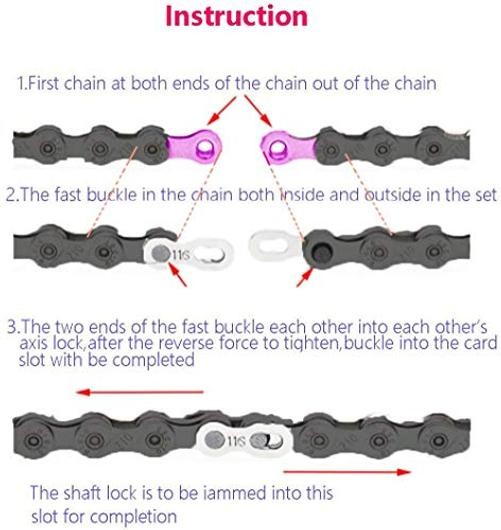 4Pair Bicycle Missing Link, Bike Chain Master Link Connector, 9 Speed-Rainbow