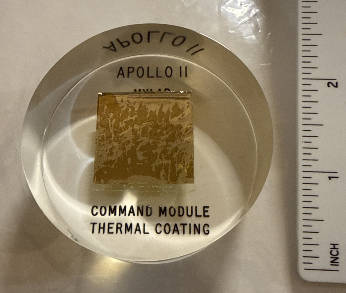Apollo 11 Space Flown capsule heat protection mylar foil. Flown To The Moon