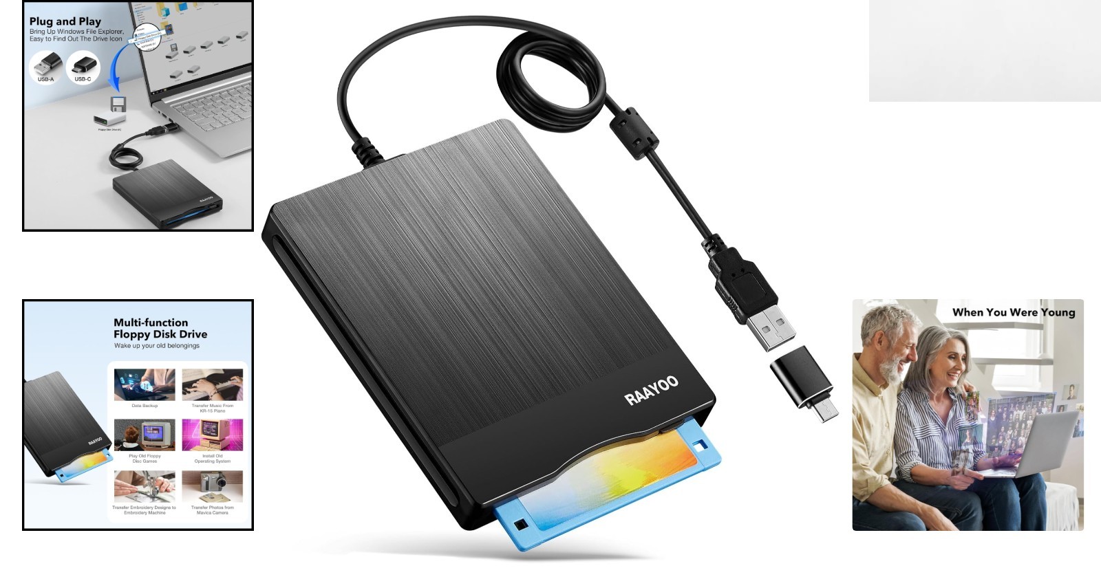Portable 3.5 Inch USB Floppy Disc Drive - Lightweight & Dust Resistant Design