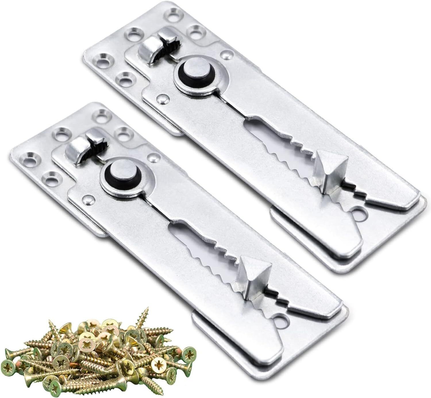 2 Pack Heavy Duty Sectional Couch Connector Silver Alligator Clamps 18 Screws